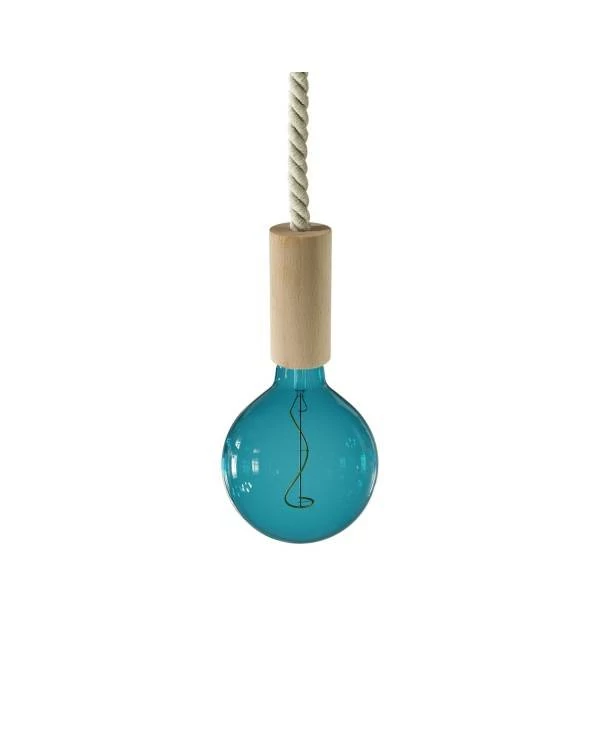 Lámpara de madera con cordón náutico - Made in Italy
