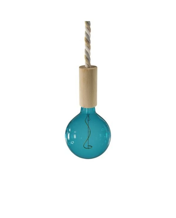 Lámpara de madera con cordón náutico - Made in Italy