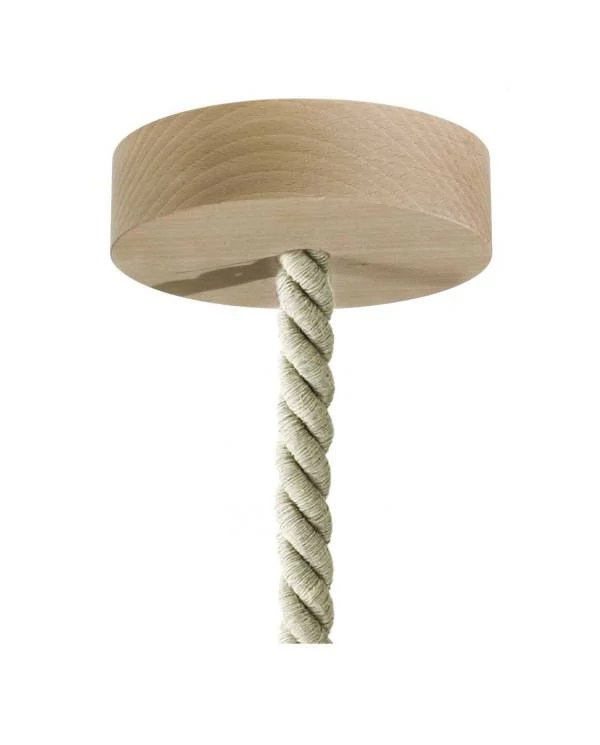 Lámpara de madera con cordón náutico - Made in Italy