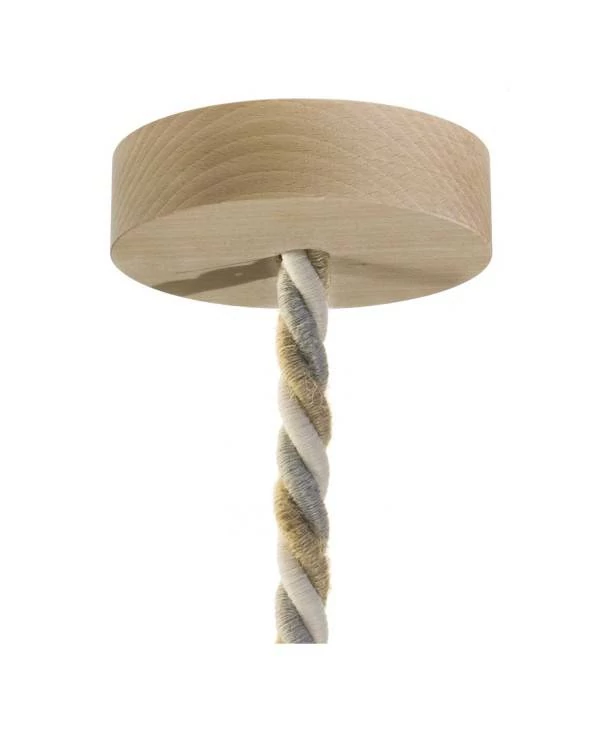 Lámpara de madera con cordón náutico - Made in Italy