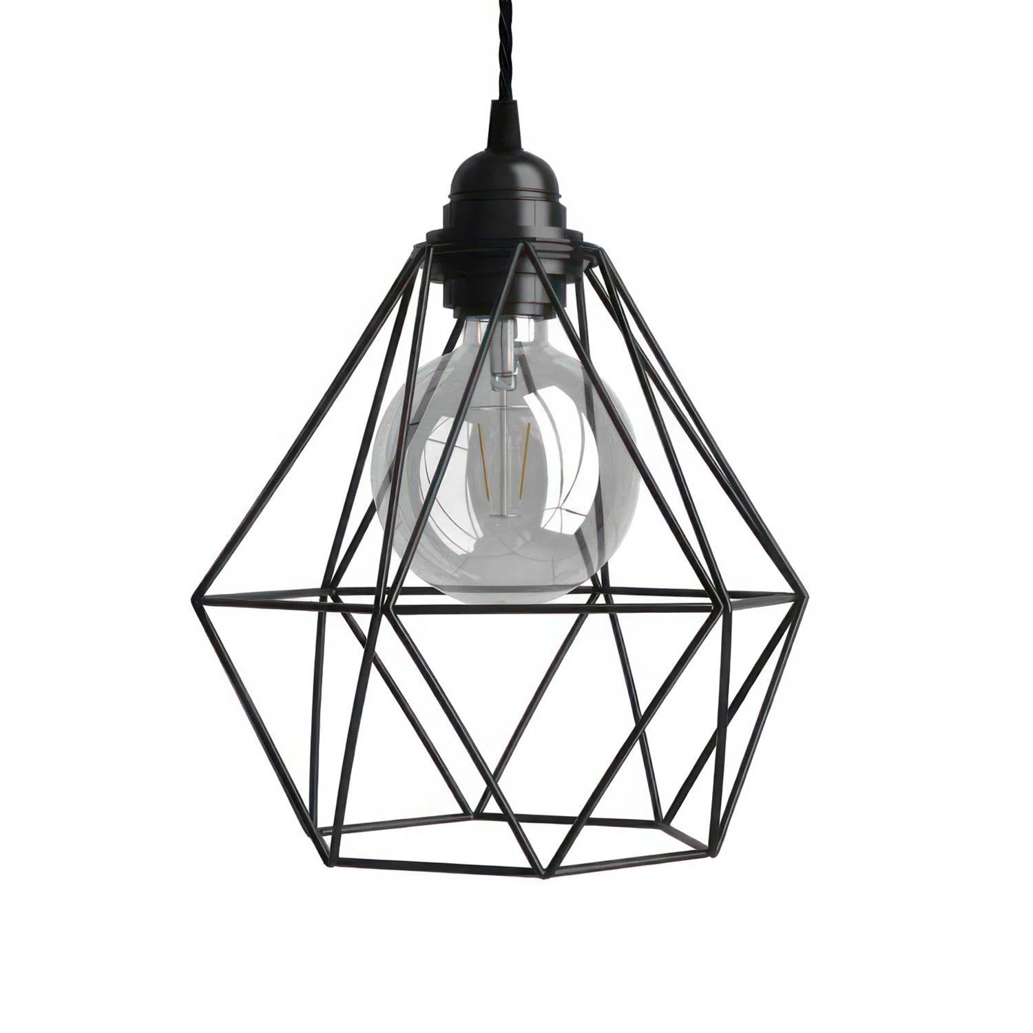 Lámpara estilo indutrial con pantalla jaula Diamond