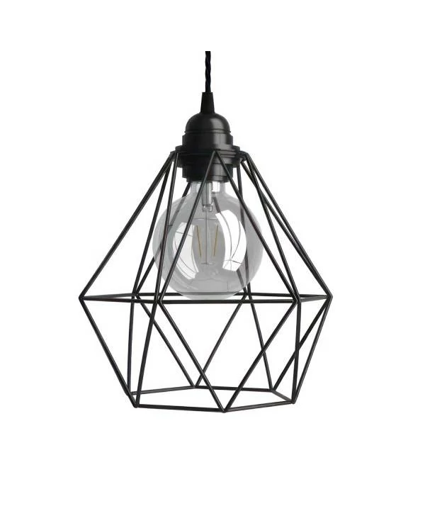 Lámpara estilo indutrial con pantalla jaula Diamond