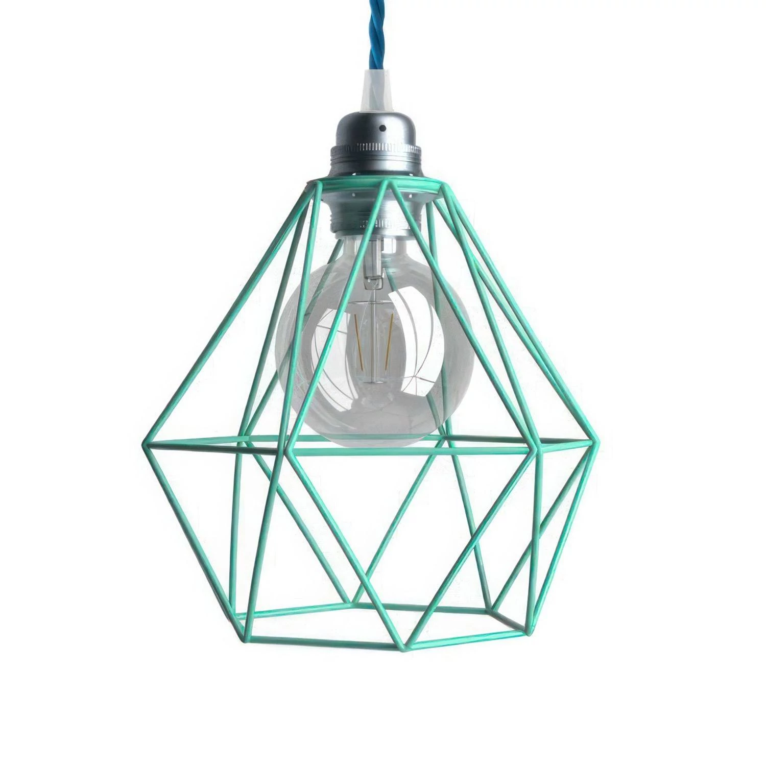 Lámpara estilo indutrial con pantalla jaula Diamond