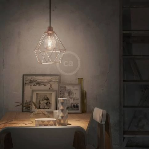 Lámpara estilo indutrial con pantalla jaula Diamond