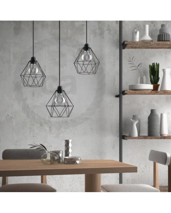 Lámpara estilo indutrial con pantalla jaula Diamond