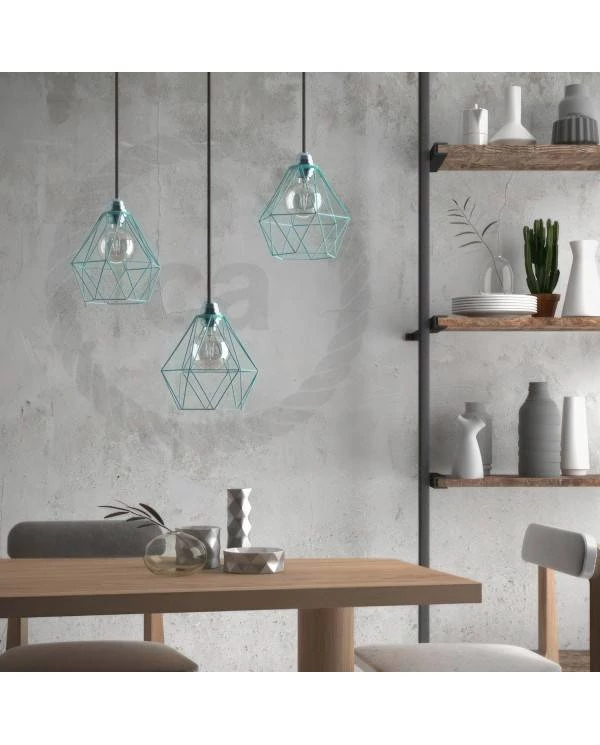 Lámpara estilo indutrial con pantalla jaula Diamond