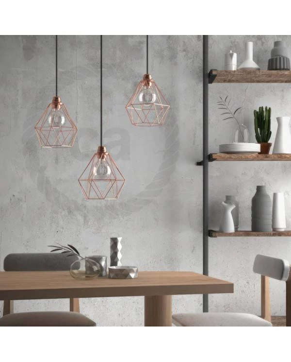 Lámpara estilo indutrial con pantalla jaula Diamond