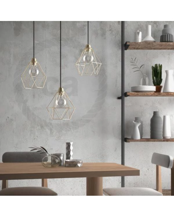 Lámpara estilo indutrial con pantalla jaula Diamond
