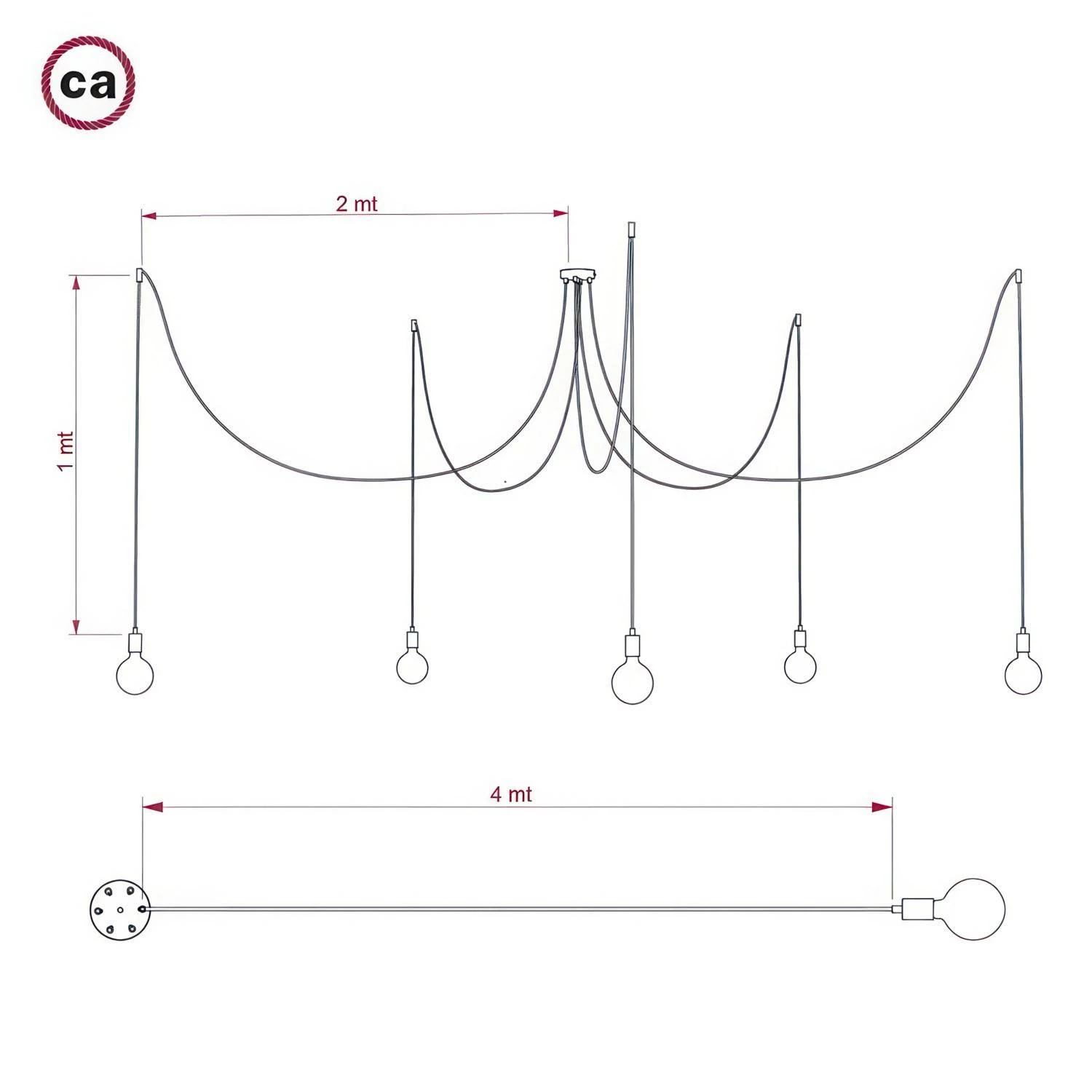 Suspensión de techo: Spider - Creative Cables