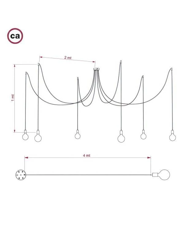 Suspensión de techo: Spider de 6 caídas - Creative Cables