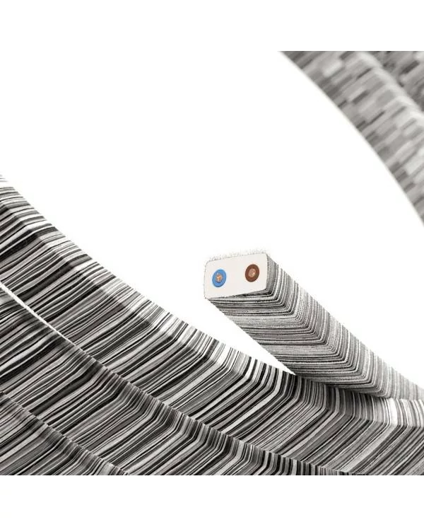 Cable eléctrico para guirnalda Vértigo en Algodón Negro  Mélange