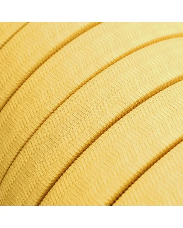 Cable eléctrico para guirnalda en tejido Efecto Seda Amarillo CM10