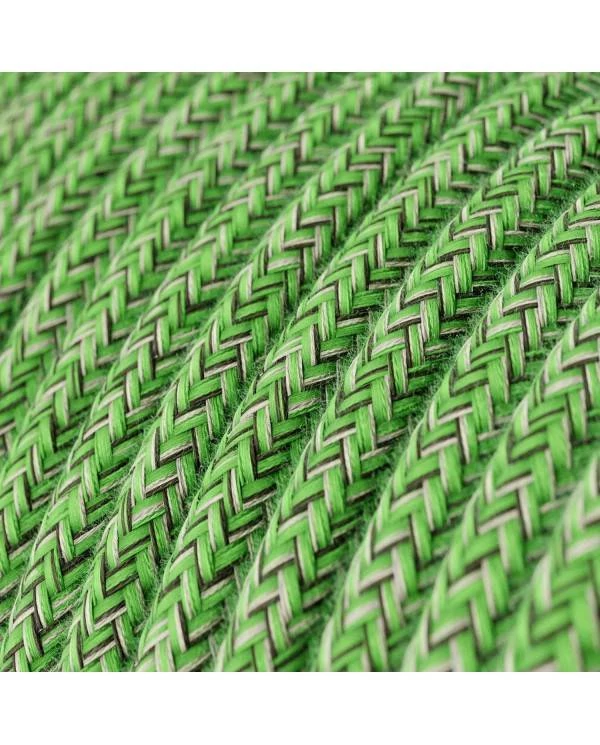 Cable eléctrico revestido de algodón verde resistente a los rayos UV