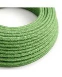 Cable eléctrico exterior redondo resistente a los rayos UV revestido en algodón Pixel Verde SX08 - compatible con Eiva IP65