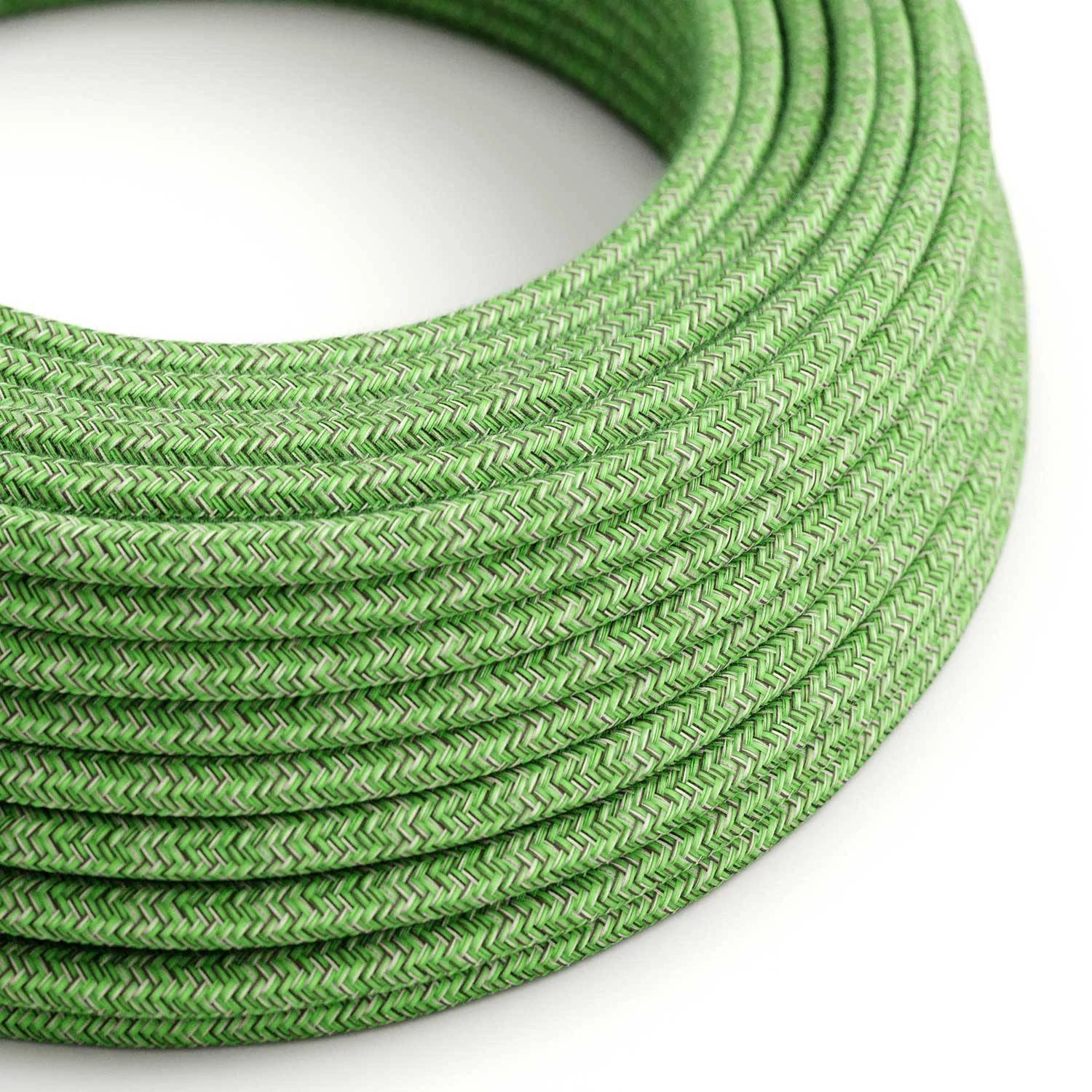 Cable eléctrico revestido de algodón verde resistente a los rayos UV