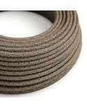 Cable eléctrico exterior redondo resistente a los rayos UV revestido en lino marrón natural SN04 - compatible con Eiva IP65