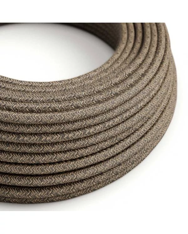 Cable eléctrico revestido en lino marrón resistente a los rayos UV