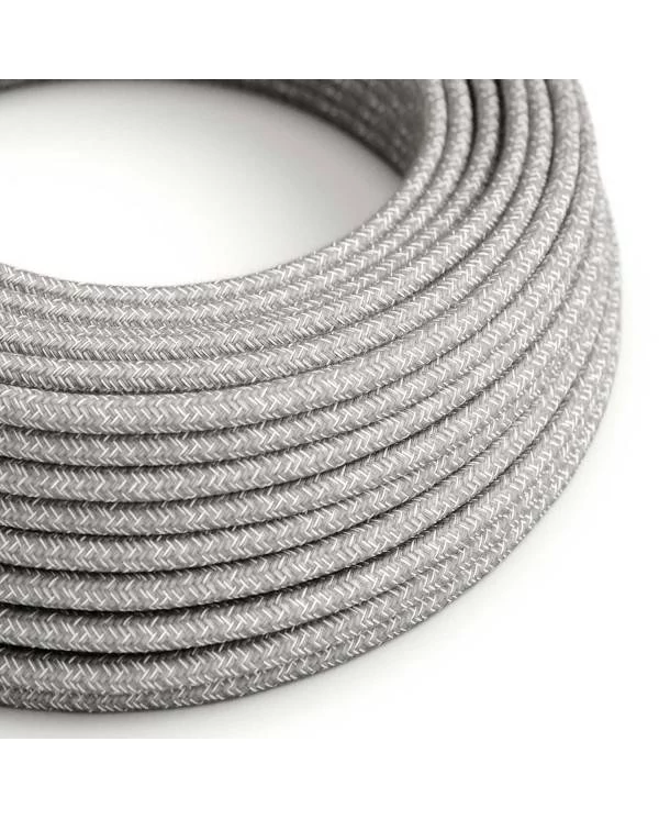 Cable eléctrico revestido en lino natural gris resistente a los rayos UV
