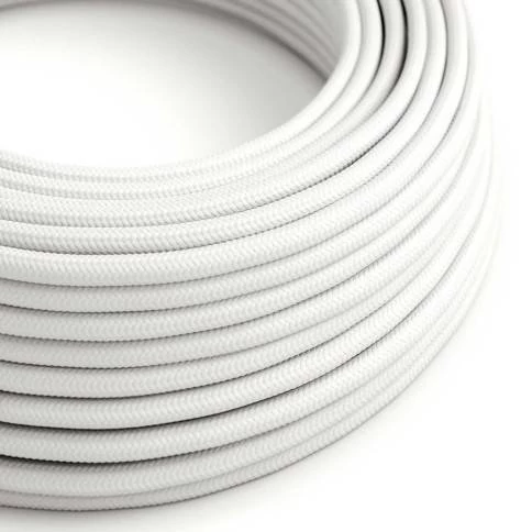 Cable eléctrico revestido en tela blanca resistente a los rayos UV