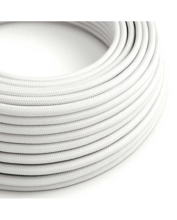 Cable eléctrico revestido en tela blanca resistente a los rayos UV