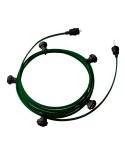 Guirnalda Lumet System lista para usar de 7.5 m con cable textil, 5 portalámparas, gancho y enchufe negro
