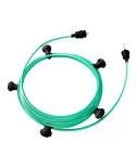 Guirnalda Lumet System lista para usar de 7.5 m con cable textil, 5 portalámparas, gancho y enchufe negro