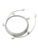 Guirnalda Lumet System lista para usar de 7.5 m con cable textil, 5 portalámparas, gancho y enchufe blanco