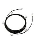 Guirnalda Lumet System lista para usar de 7.5 m con cable textil, 5 portalámparas, gancho y enchufe blanco