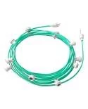 Guirnalda Lumet System lista para usar de 12.5 m con cable textil, 10 portalámparas, gancho y enchufe blanco