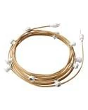 Guirnalda Lumet System lista para usar de 12.5 m con cable textil, 10 portalámparas, gancho y enchufe blanco