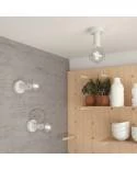 Wood M, lámpara de pared o techo de madera natural pintada