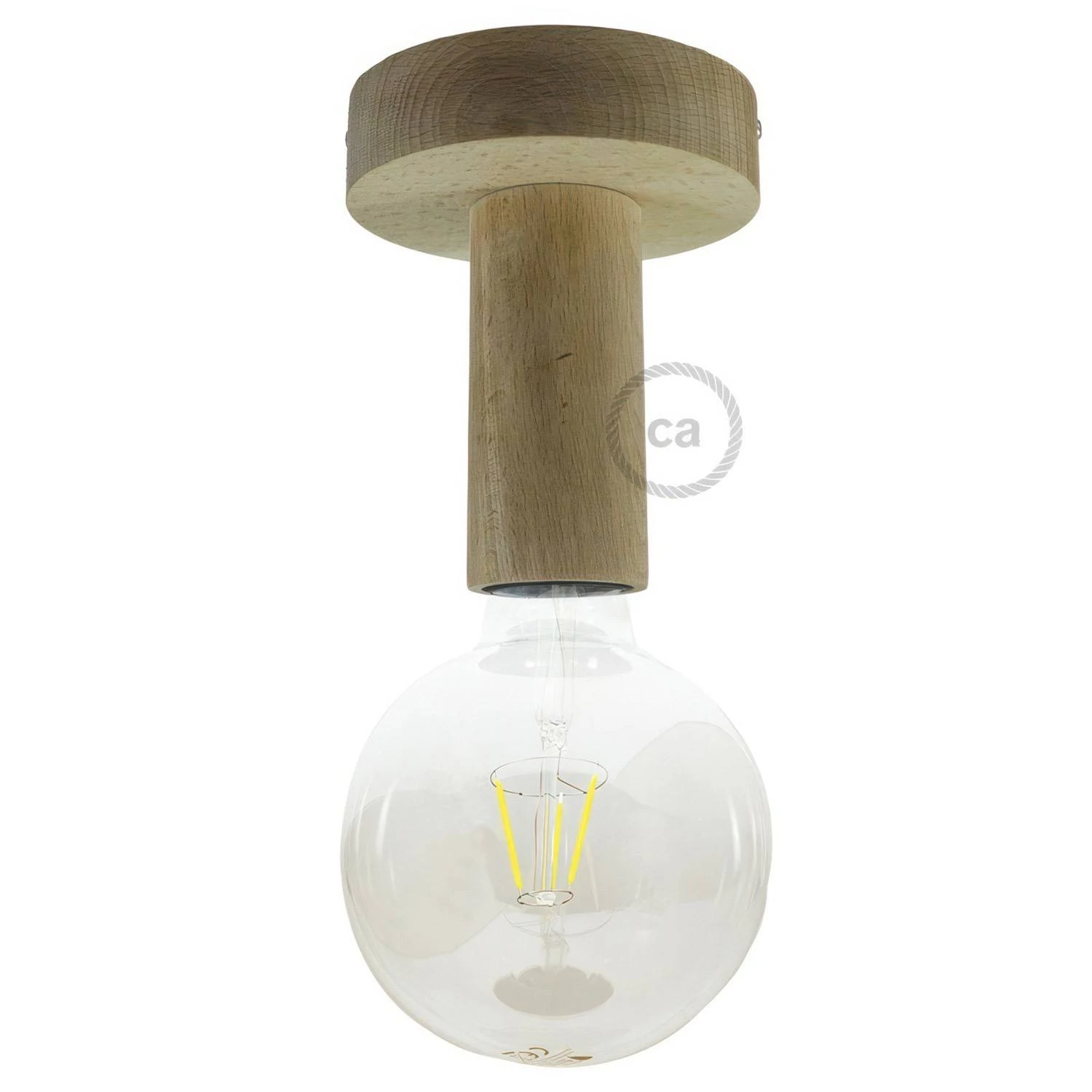 Fermaluce Wood M, foco en madera a pared o techo