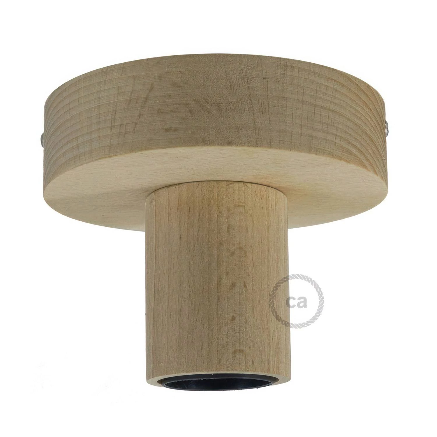 Fermaluce Wood S, punto luce in legno naturale