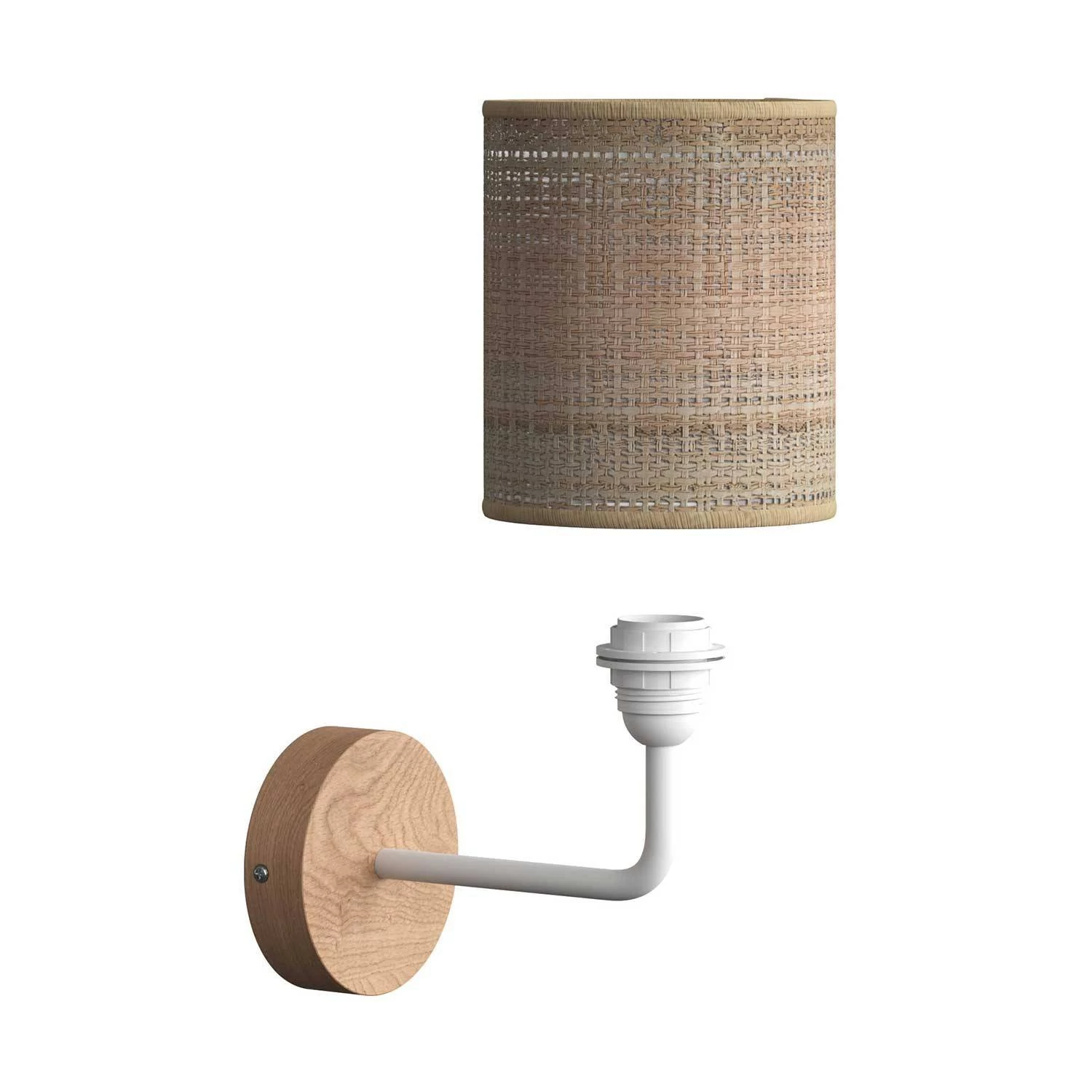 Fermaluce Wood, lampada a muro in legno con paralume