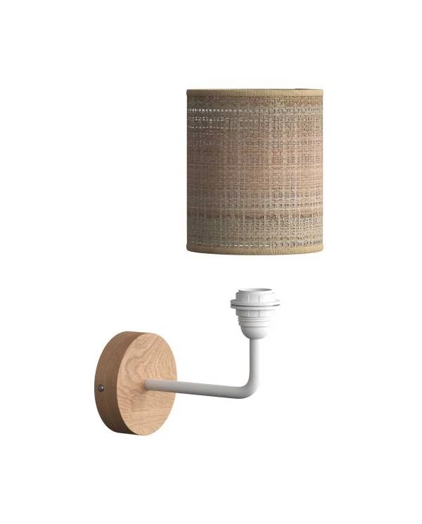 Fermaluce Wood, lampada a muro in legno con paralume