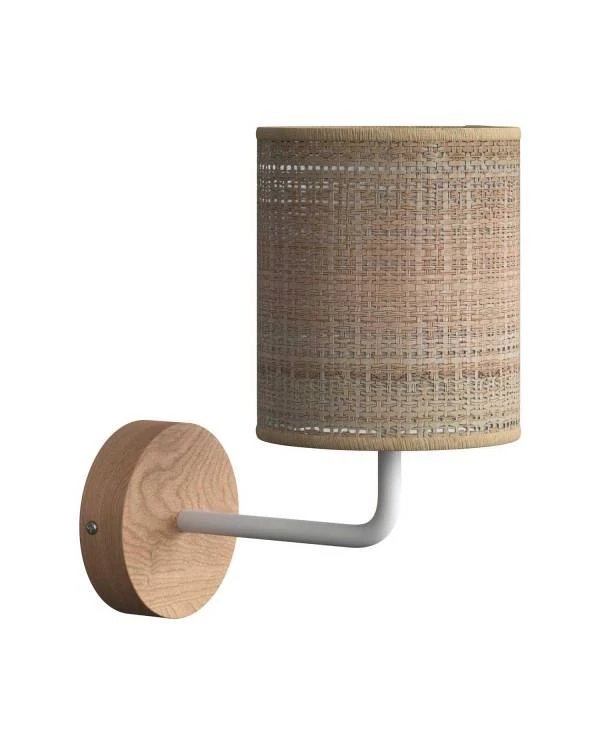 Fermaluce Wood, lampada a muro in legno con paralume