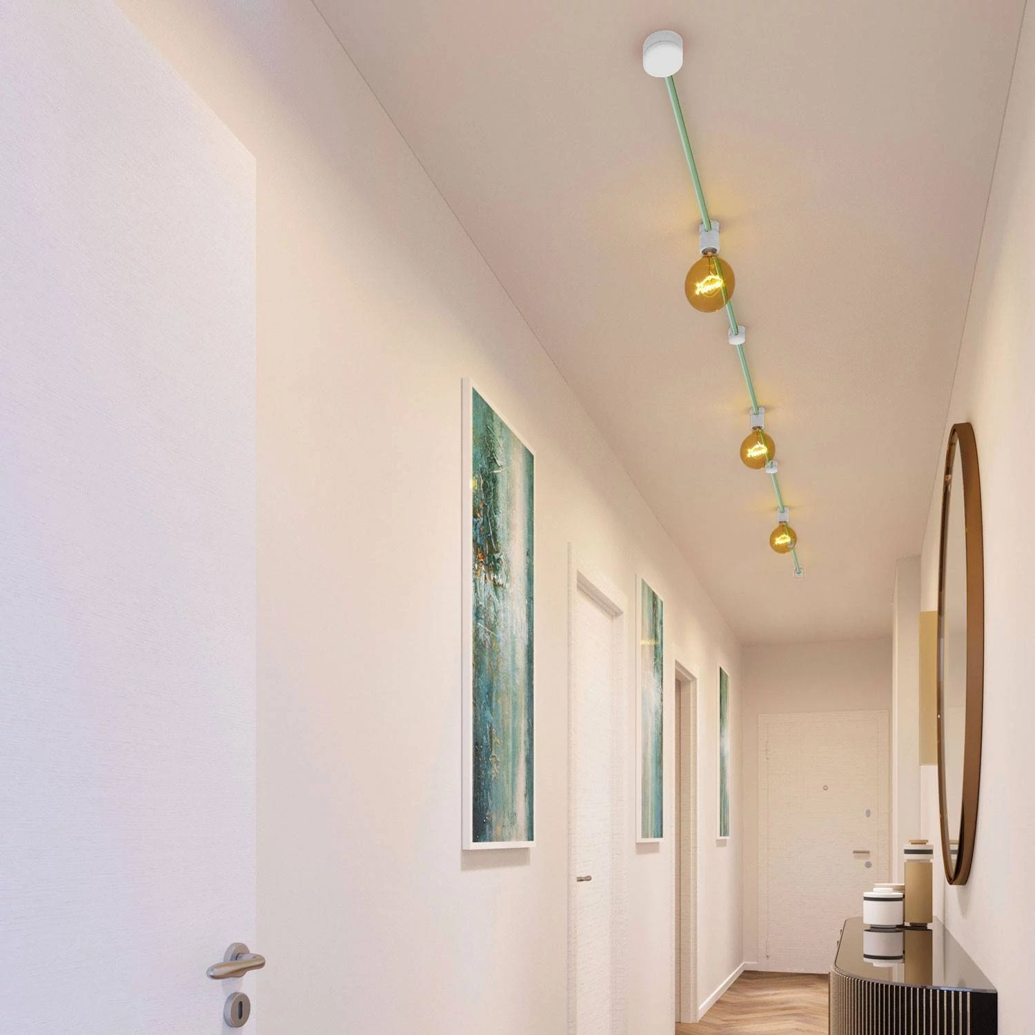 Sistema Filé Linear Kit completo con componentes blancos