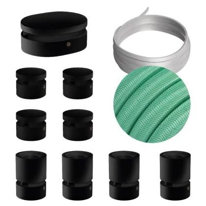 Sistema Filé Symmetric Kit completo negro con rosetón central