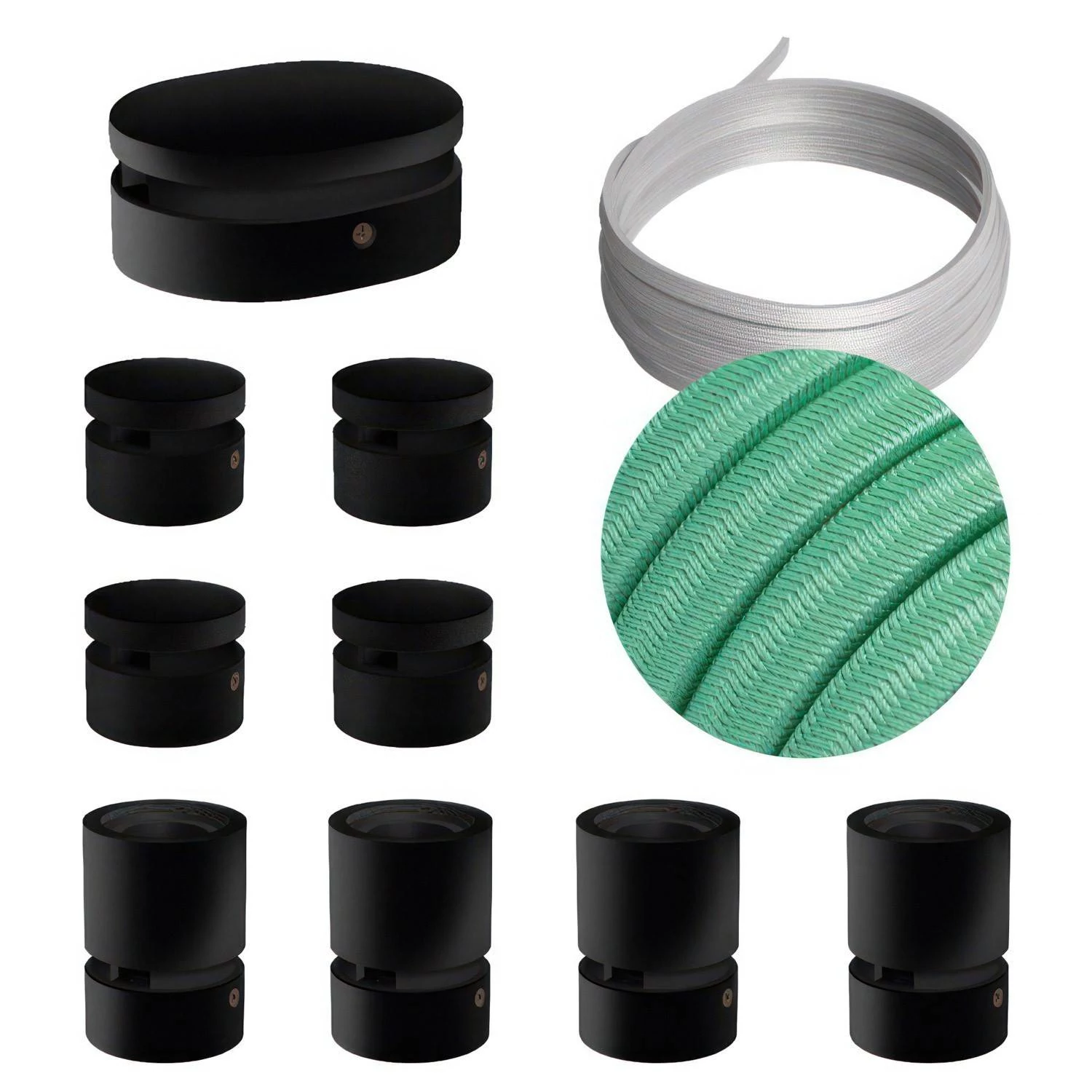 Sistema Filé Symmetric Kit completo negro con rosetón central