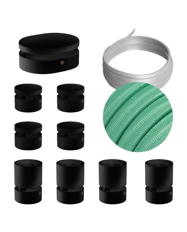 Sistema Filé Symmetric Kit completo negro con rosetón central