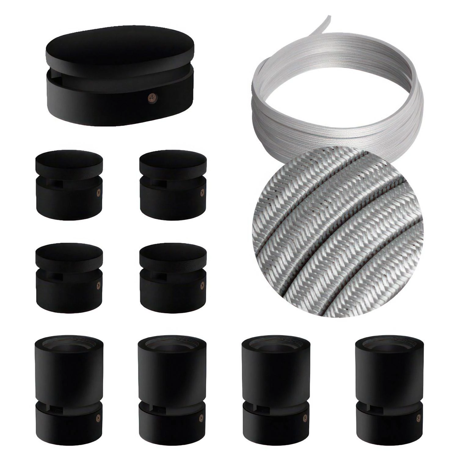 Sistema Filé Symmetric Kit completo negro con rosetón central