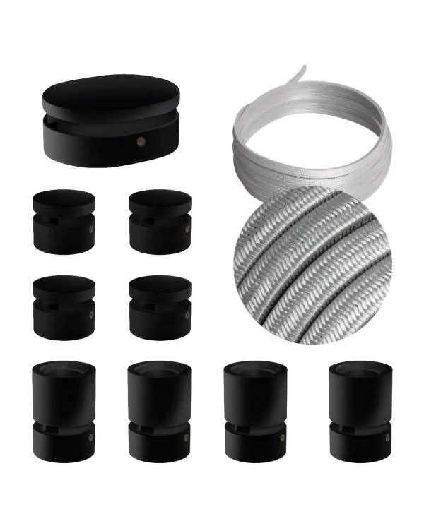 Sistema Filé Symmetric Kit completo negro con rosetón central