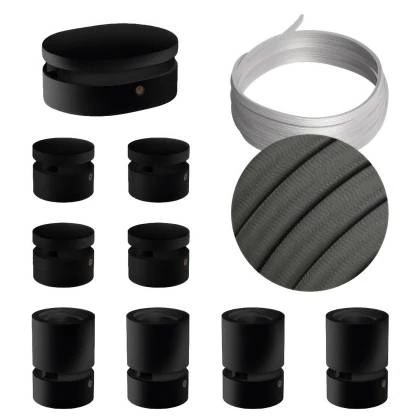 Sistema Filé Symmetric Kit completo negro con rosetón central