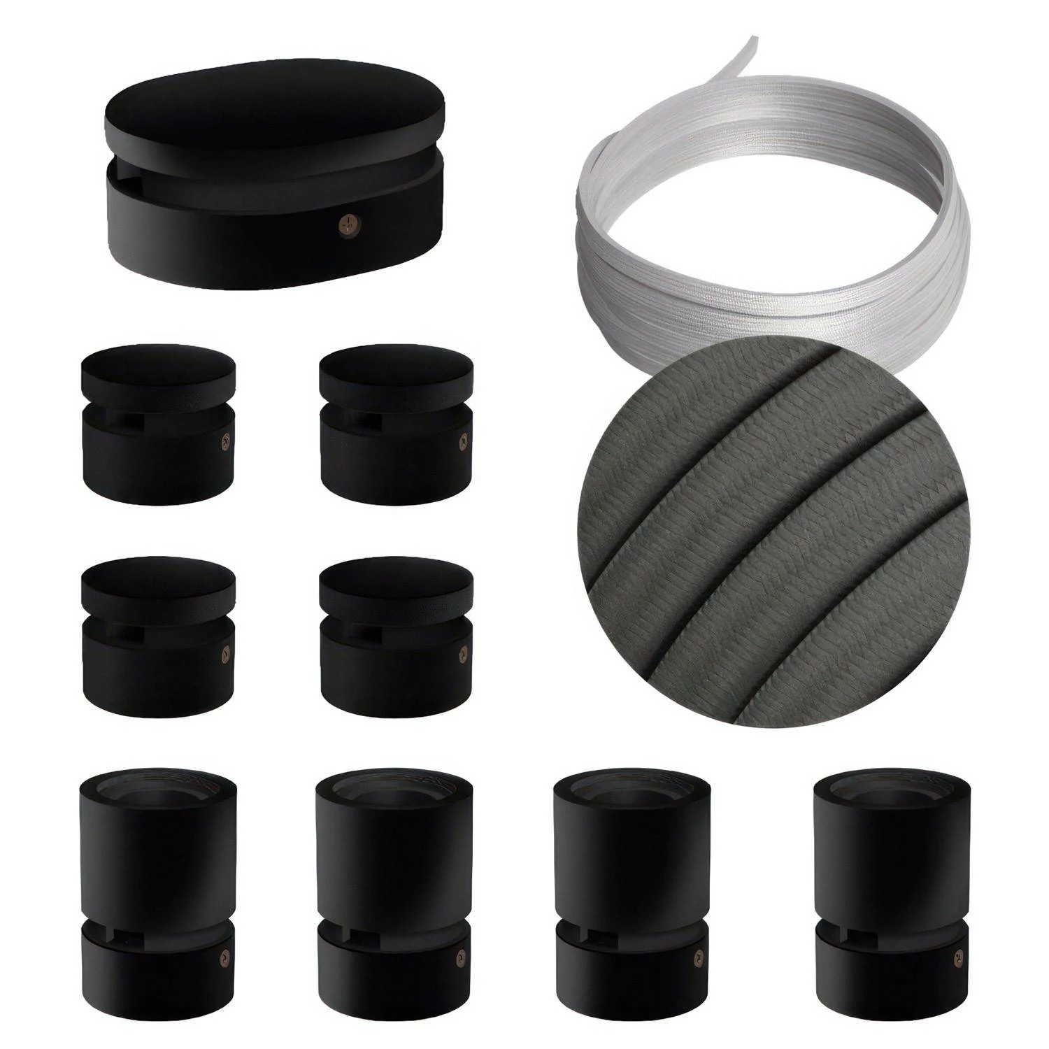 Sistema Filé Symmetric Kit completo negro con rosetón central