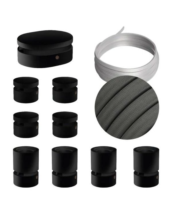 Sistema Filé Symmetric Kit completo negro con rosetón central
