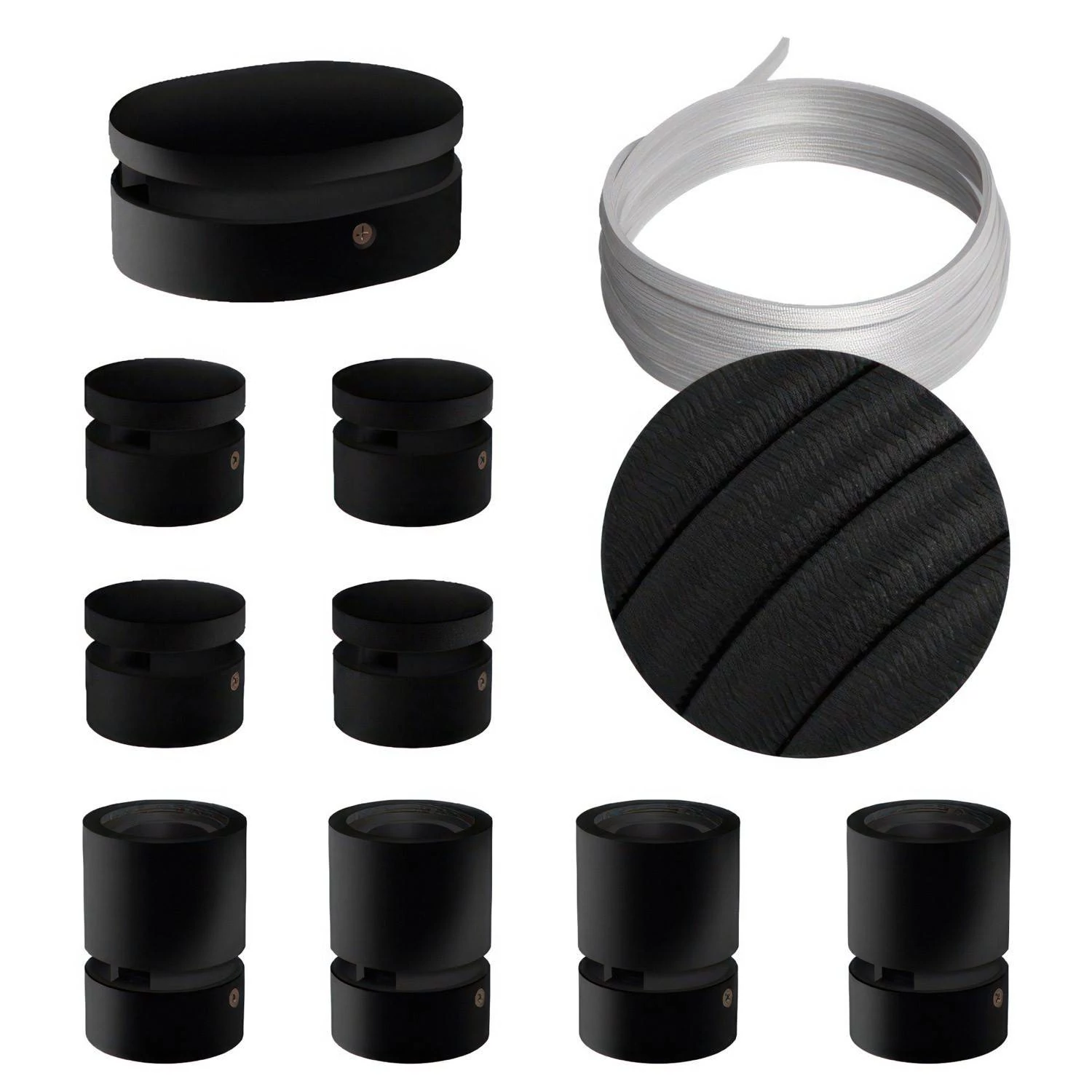 Sistema Filé Symmetric Kit completo negro con rosetón central