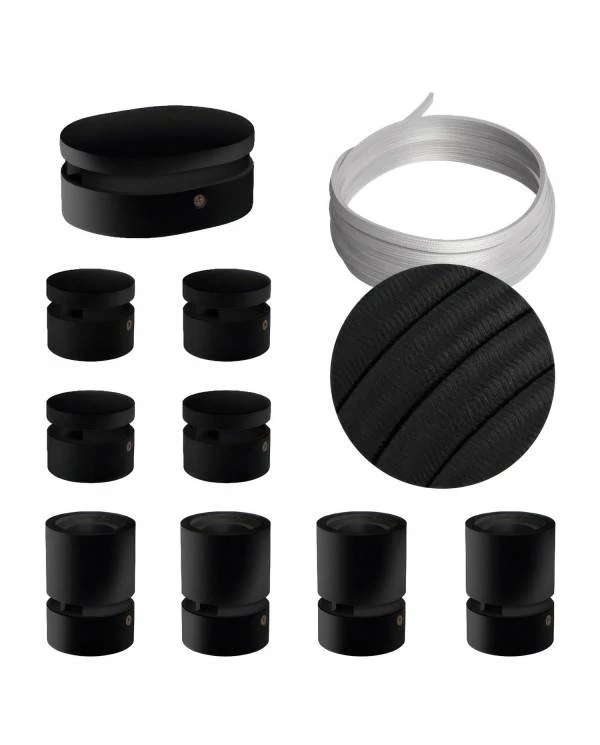 Sistema Filé Symmetric Kit completo negro con rosetón central