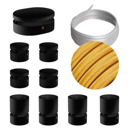 Sistema Filé Symmetric Kit completo negro con rosetón central