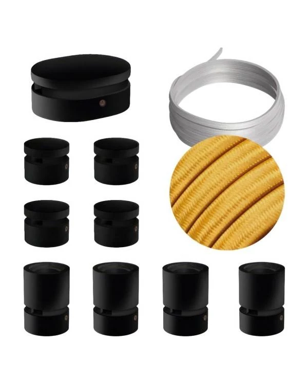Sistema Filé Symmetric Kit completo negro con rosetón central