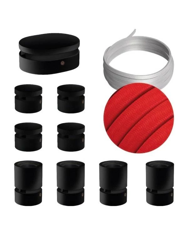 Sistema Filé Symmetric Kit completo negro con rosetón central